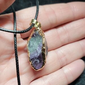 Raw Rainbow Fluorite Necklace